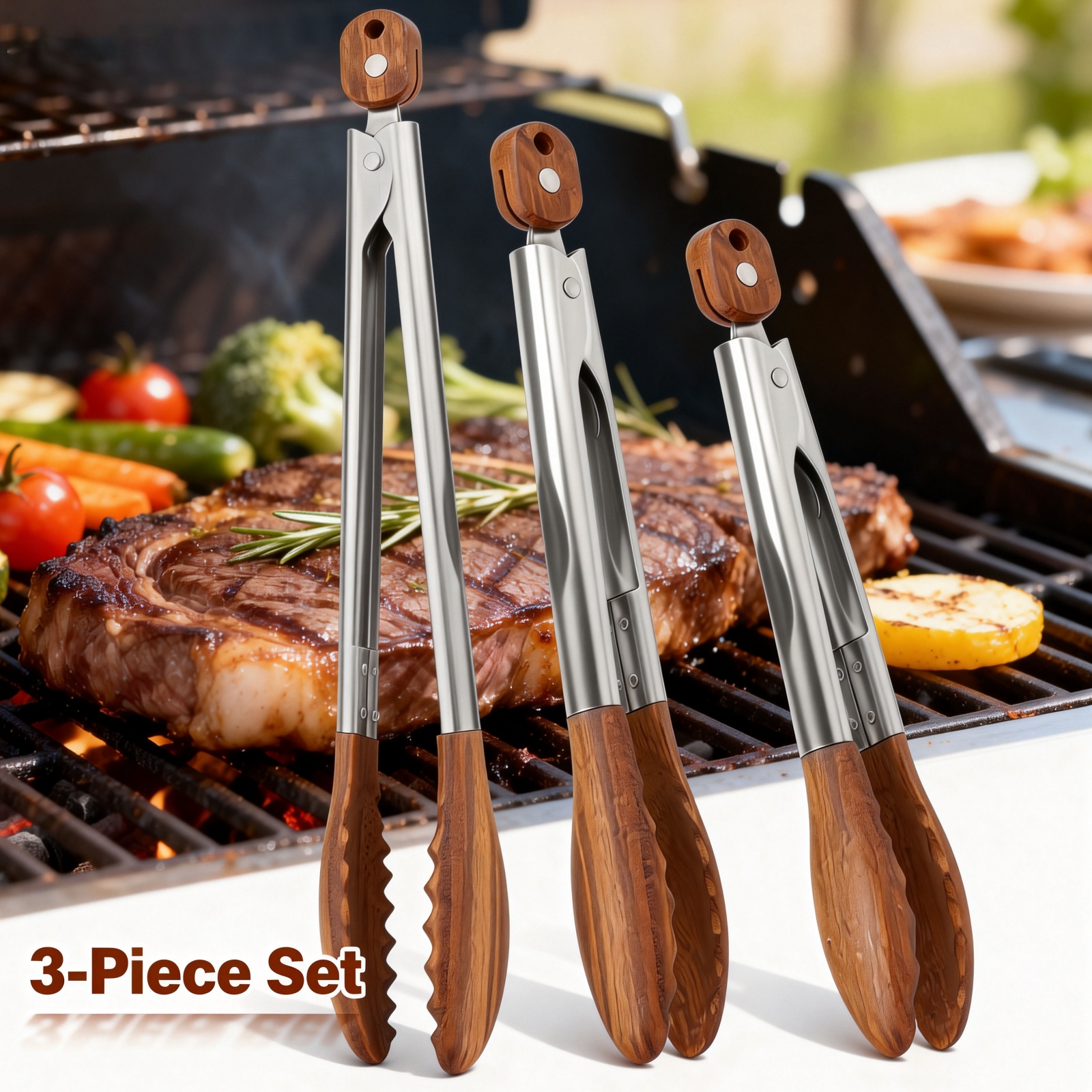 Kitchen Gadgets Sale - 2/3 Pcs Food Tongs Walnut Wood