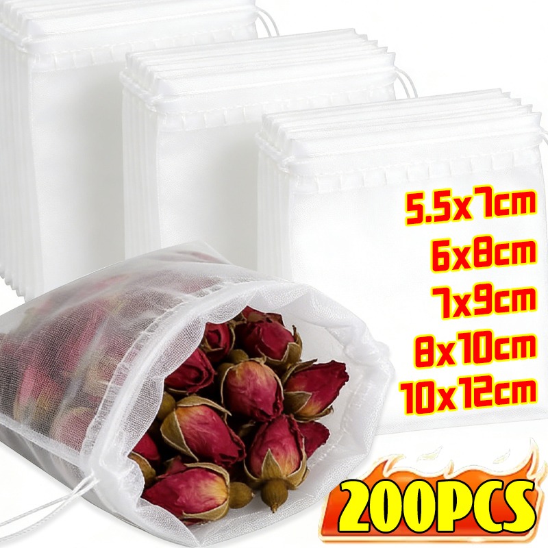Kitchen Gadgets Sale - 200/50Pcs Nylon Tea Bags Small Empty