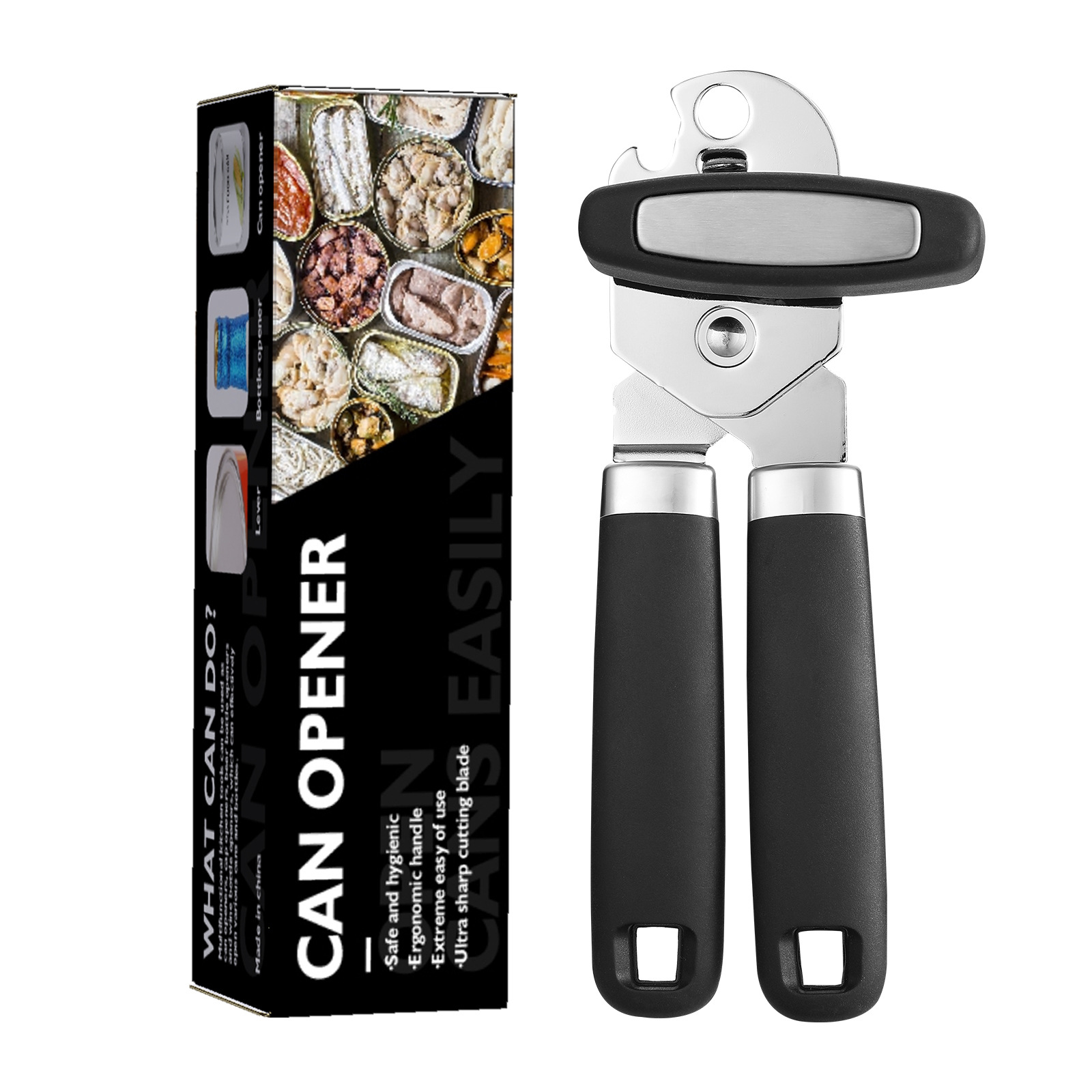 Electric Can Opener - Stainless Steel Manual Can Bottle Opener