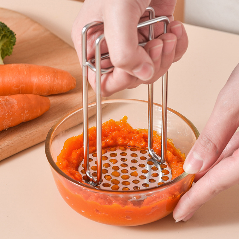 Kitchen Gadgets For Seniors - 1Pcs Stainless Steel Potato Masher Vegetable