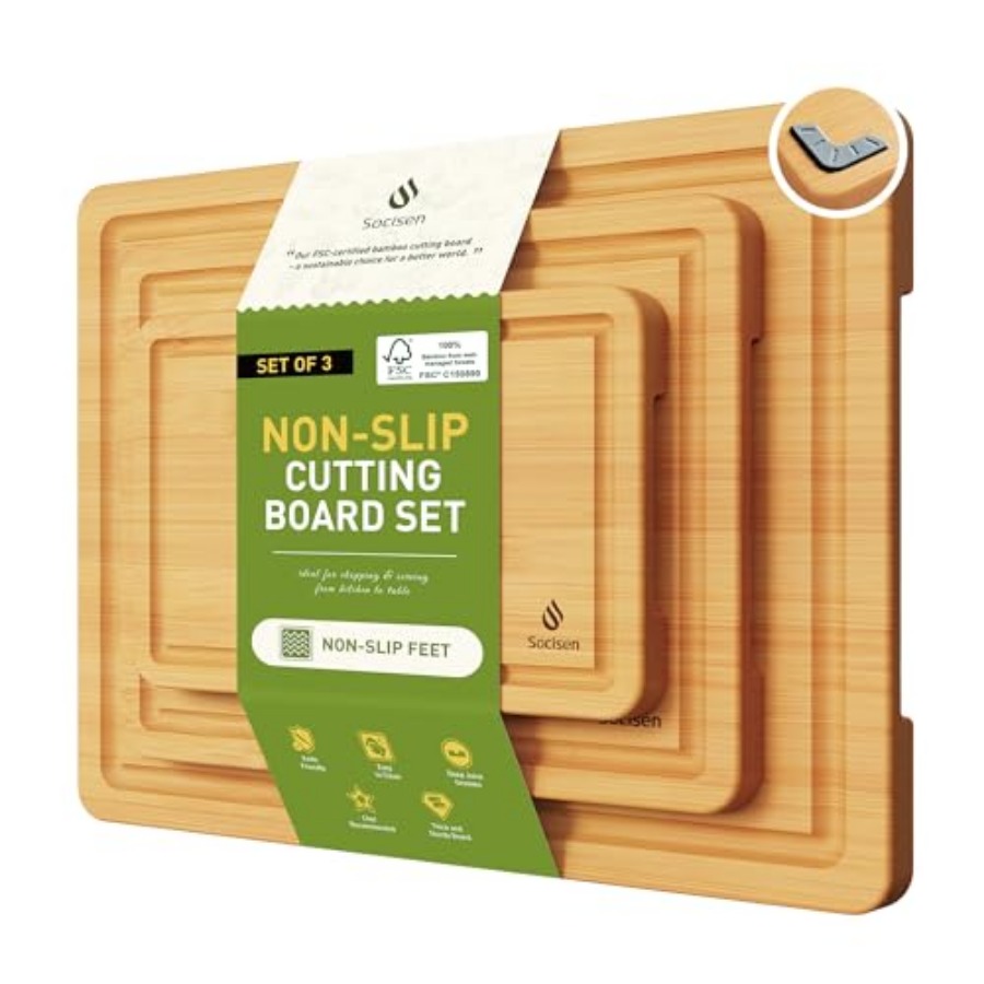 Kitchen Gadgets To Have - Bamboo Cutting Board Set Non Slip