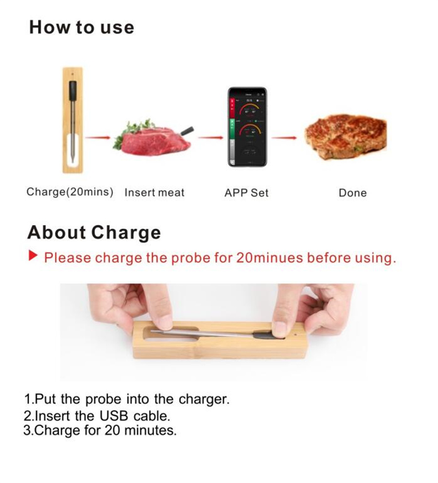 Newest Wireless Meat Food Ther - Kitchen Gadgets List 리뷰 및 가격