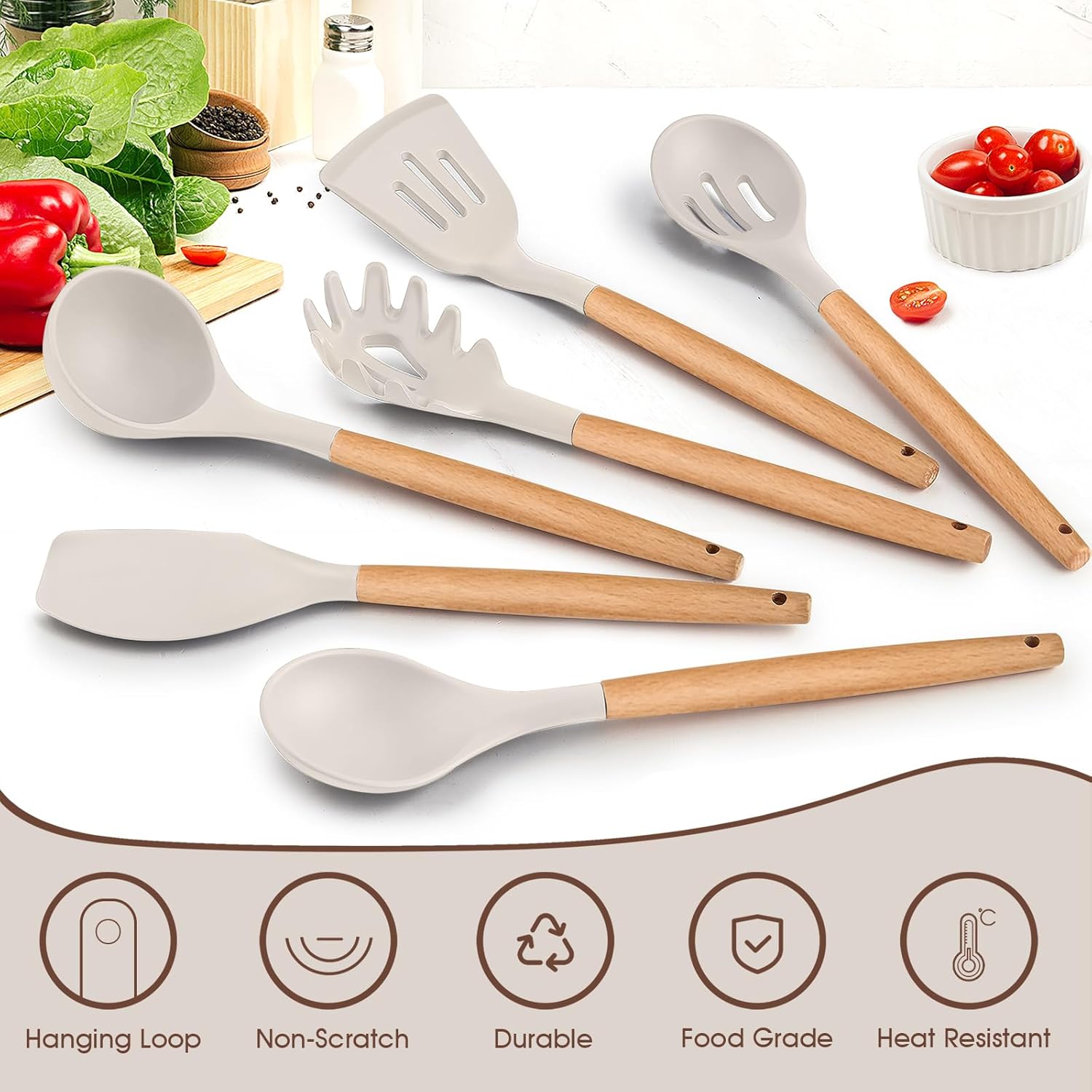 6-Piece Silicone Kitchen Utens - Silicone Spatula Set 리뷰 및 가격