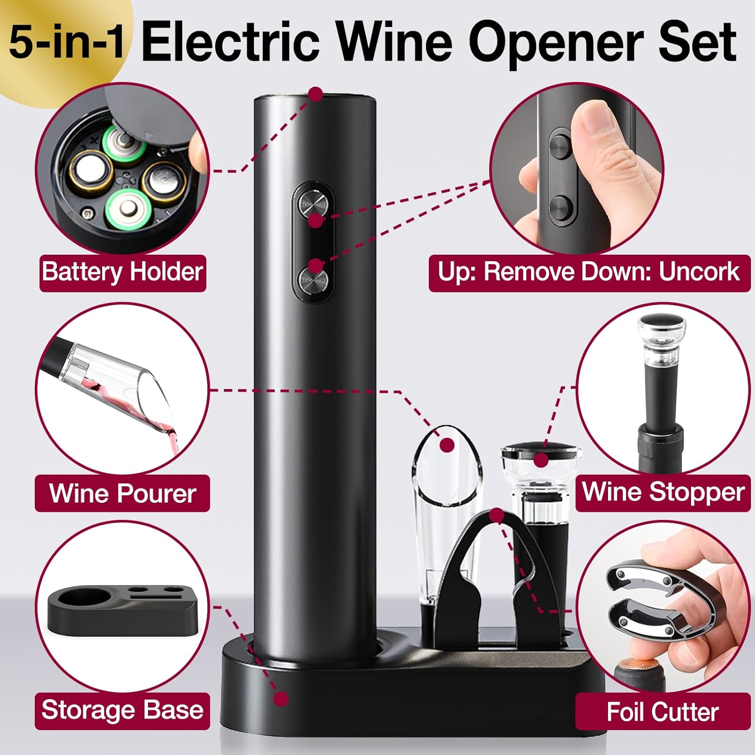 Automatic Wine Opener Set Reus - Electric Can Opener 리뷰 및 가격