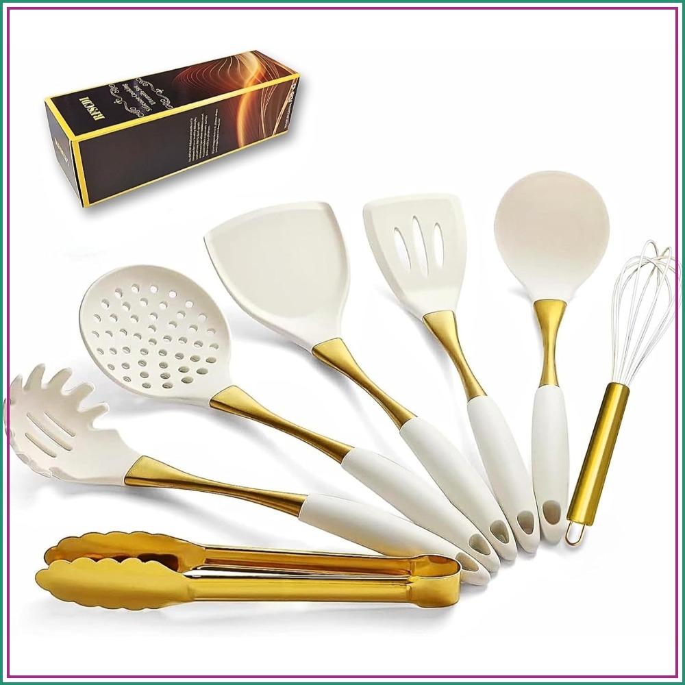 White Gold Silicone Cooking Ut - Silicone Spatula Set 리뷰 및 가격