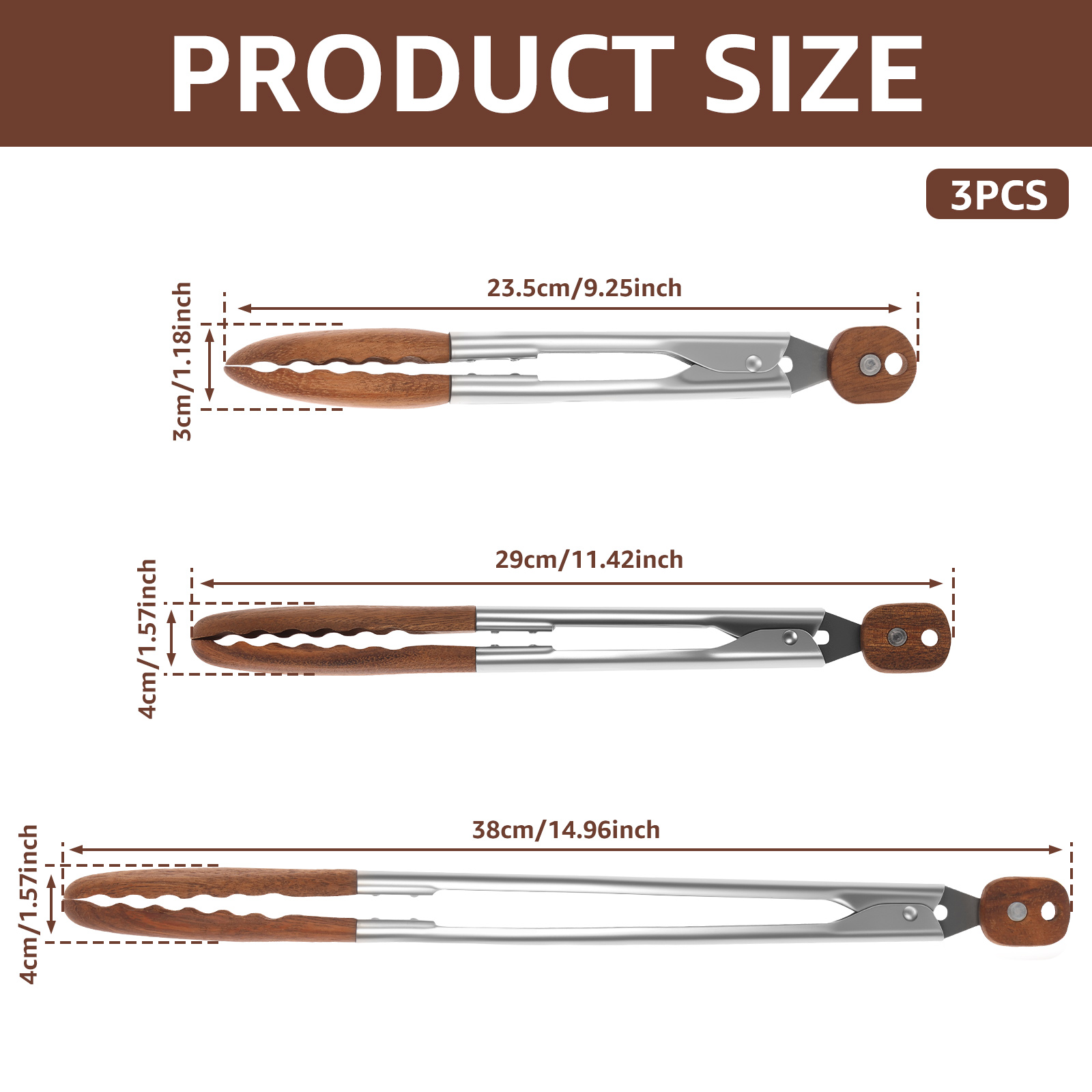 2/3 Pcs Food Tongs Walnut Wood - Kitchen Gadgets Sale 리뷰 및 가격