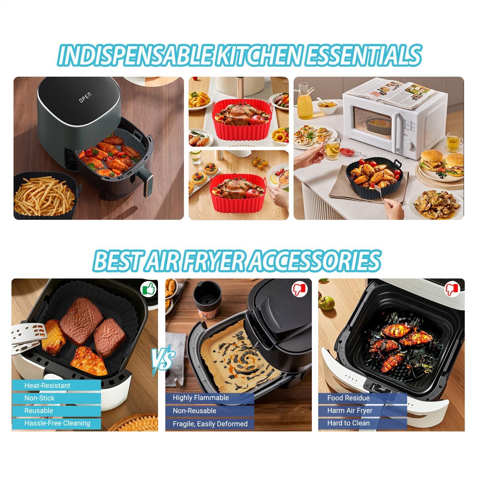 Silicone Air Fryer Liners Pot  - Kitchen Gadgets Men 리뷰 및 가격