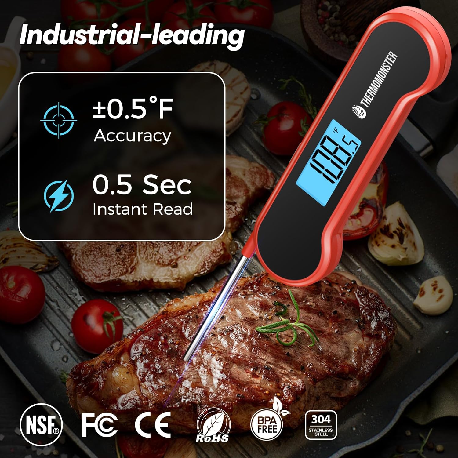 0.5 Sec Instant Read Meat Ther - Kitchen Gadgets Men 리뷰 및 가격