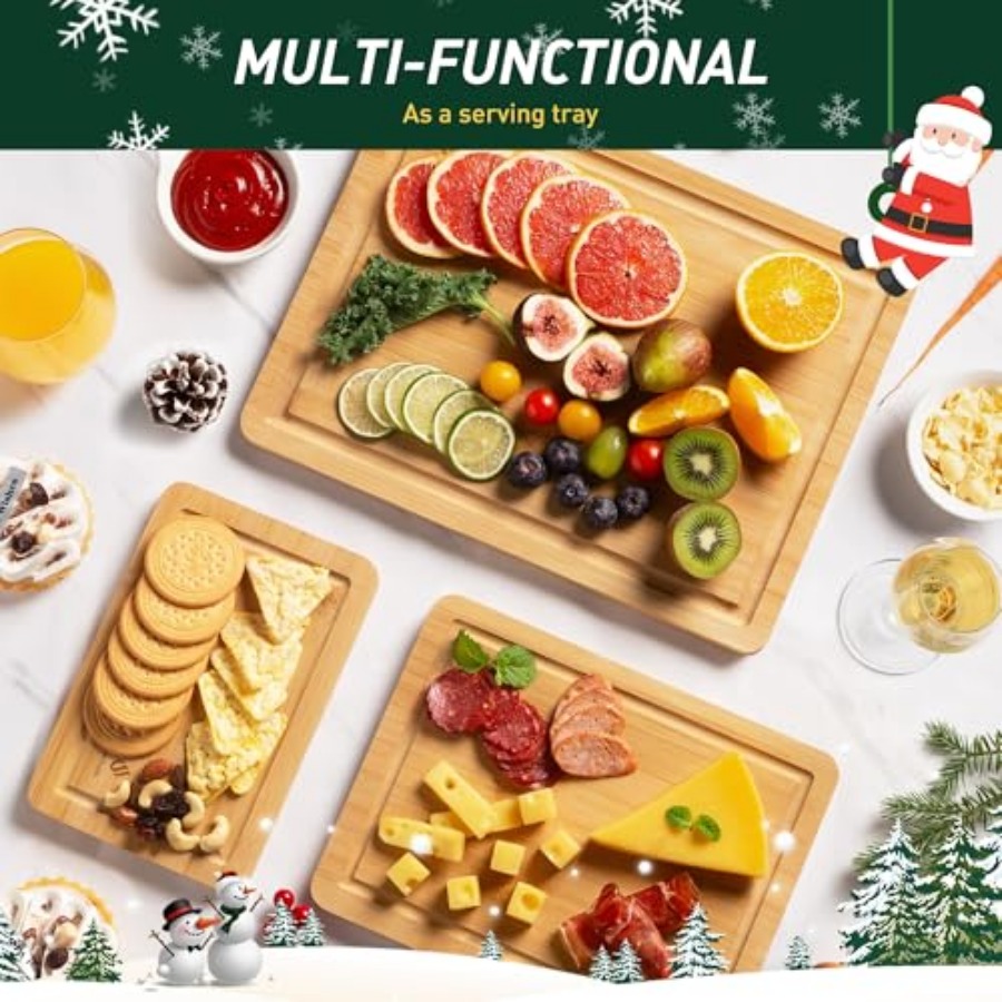 Bamboo Cutting Board Set Non S - Kitchen Gadgets To Have 리뷰 및 가격