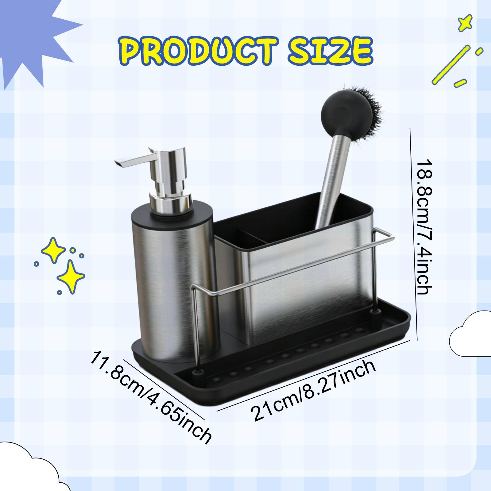 Kitchen Soap Dispenser Set Bru - Kitchen Gadgets Dispenser Brush Holder 리뷰 및 가격