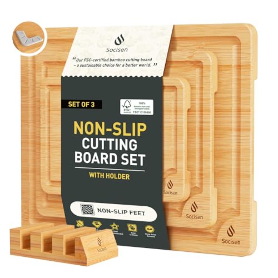 Bamboo Cutting Board Set Non S - Kitchen Gadgets To Have 리뷰 및 가격
